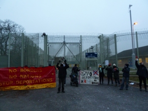 Solidarity demonstration outside Morton Hall February 2012